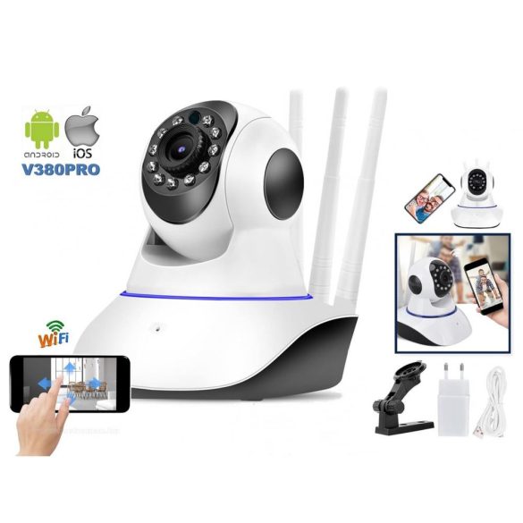 Vezeték nélküli SD DVR Wifi IP Android iPhone megfigyelő kamera 6314HD-PTZ