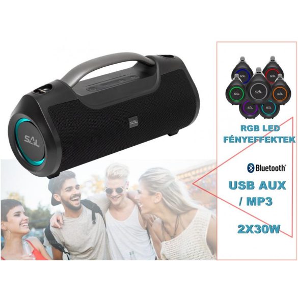 Hordozható Bluetooth kihangosító Boombox 2x30W BT7000