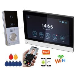   WIFI IP okos kaputelefon és kártyás beléptető 7" érintőképernyős LCD monitorral DPV SMART-RFID TuyaSmart