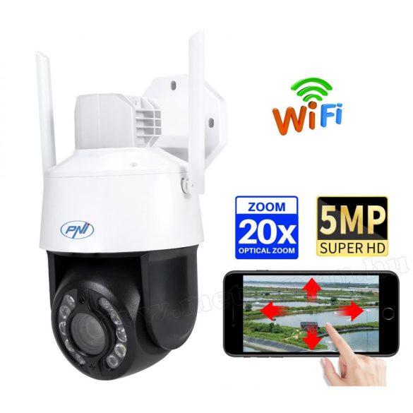 Vezeték nélküli Wifi IP megfigyelőkamera 5 Mpixel 20X Optikai ZOOM-mal PNI IP575-5MP-20XZOOM