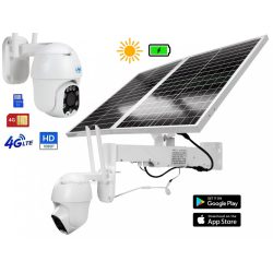   Napelemes 4G IP kamera, mobilnetes SIM kártyás kültéri biztonsági ZOOM kamera IP60L-4G-PTZ-SOLAR