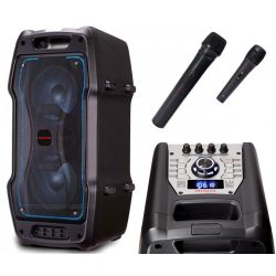   AIWA KBTUS-400 Hordozható Bluetooth Party Karaoke hangfal, Karaoke szett vezeték nélküli mikrofonnal