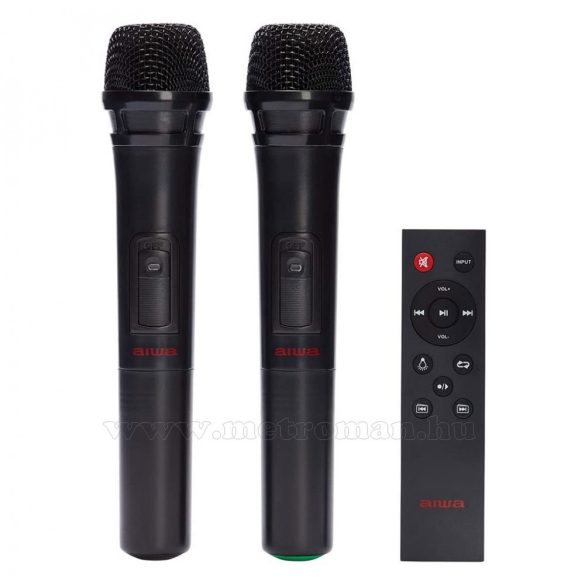 AIWA KBTUS-900 Hordozható Bluetooth Party Karaoke hangfal, Karaoke szett vezeték nélküli mikrofonnal