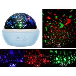   Hangulatos éjszakai fény Csillagos égbolt / Tenger víz alatti világ RGB LED projektor M1652-Blue