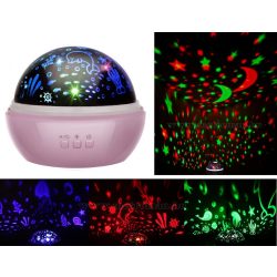   Hangulatos éjszakai fény Csillagos égbolt / Tenger víz alatti világ RGB LED projektor M1652-Pink