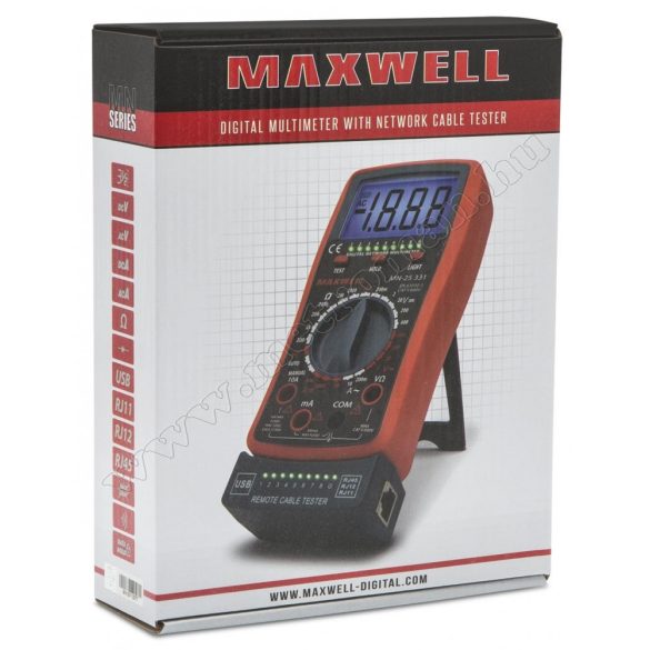 Digitális multiméter és kábelteszter Maxwell 25331