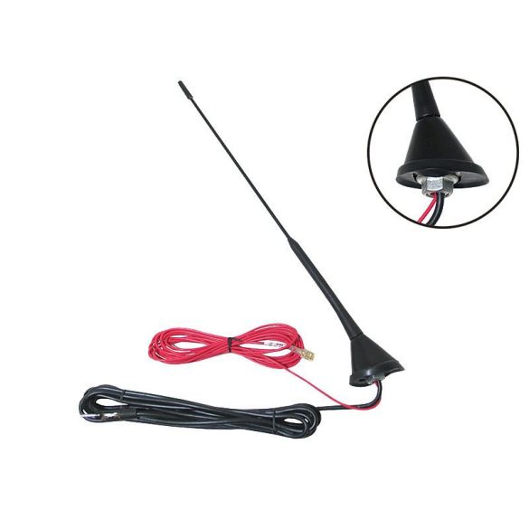 Autóantenna , tető , 40 cm, beépített erősítővel, MM-3574