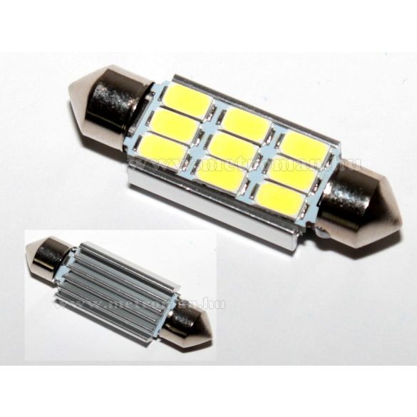 Autós szofita LED izzó, 9 db SMD LED-del, Can-Bus, 36 mm, MM-36MM9SMD5730