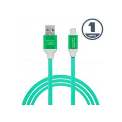USB / USB-C telefontöltő és adatkábel 1 m zöld 55436G