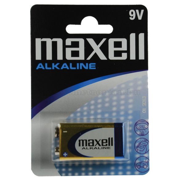 Alkáli elem, 9 V-os, MAXELL 6LR61