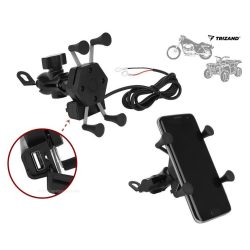 Motoros telefontartó USB töltővel MB106-USB