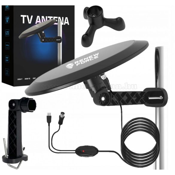 Autó lakókocsi lakóautó és kemping DVB-T TV antenna MAH-13-DVB-T Fekete