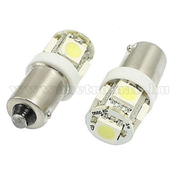 Autós LED izzó fehér, 5 db szuperfényes SMD LED-del BA9S5SMD5050