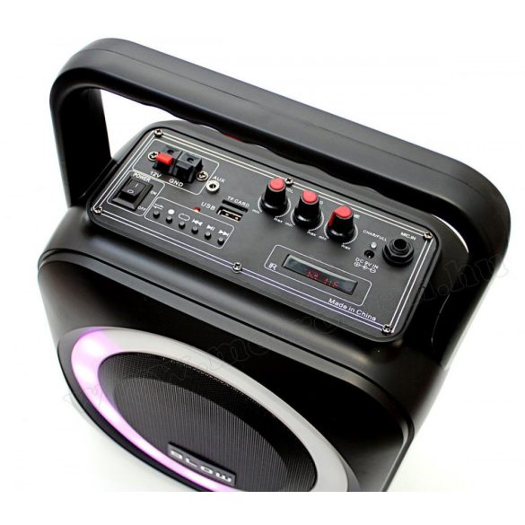 Hordozható Karaoke szett USB/MP3 Bluetooth zenelejátszó, vezeték nélküli mikrofonnal, BT800