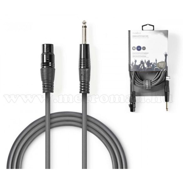 Mikrofon kábel audiokábel XLR3 tűs aljzat - 6,35 mm-es dugó COTH15120GY50