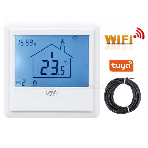 Intelligens Wifi okos termosztát Elektromos fűtéshez MCT25PE-WIFI TuyaSmart