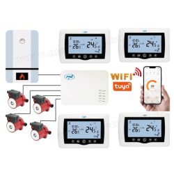   Intelligens 4 zónás vezeték nélküli Wifi okos termosztát MCT440-WIFI-RF4 QUAD TuyaSmart