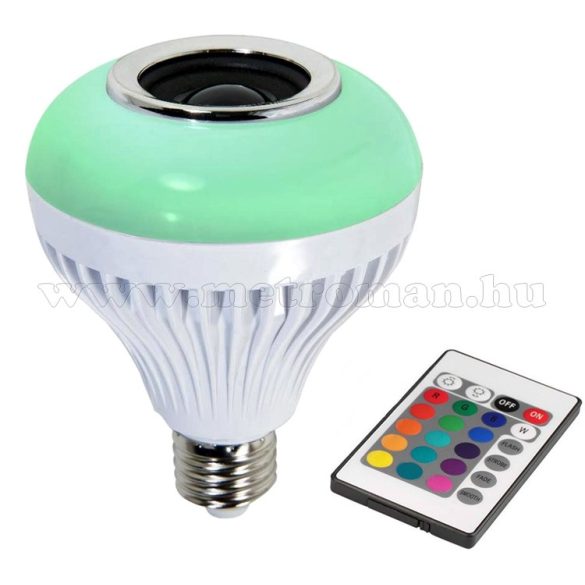 RGB LED izzó és Bluetooth hangszóró távirányítóval MDE27G-BT