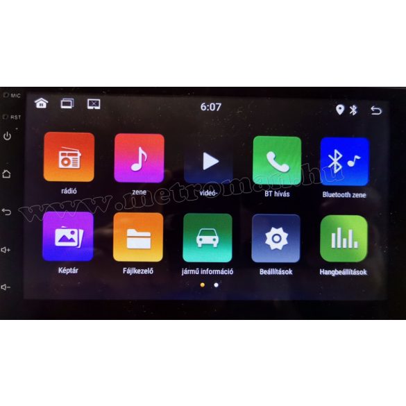 Android multimédiás autórádió fejegység GPS-el 7" LCD monitorral és tolatókamerával 2DIN MDS40BT-GPS