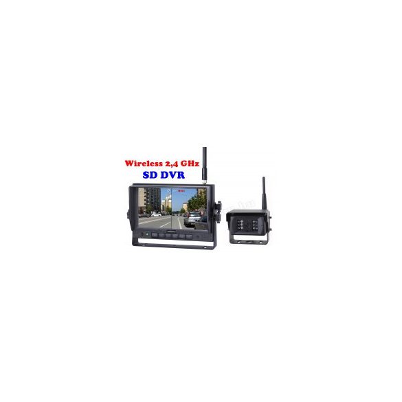Ipari kivitelű Vezeték nélküli tolatókamera szett, SD kártyás DVR LCD monitorral, Sharp Vision