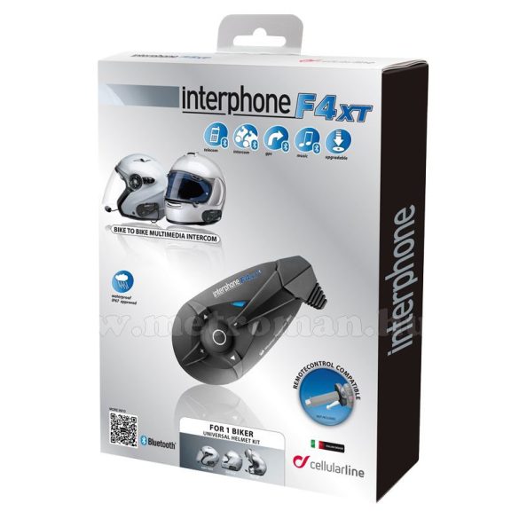 Motoros Bluetooth bukósisak kihangosító és headszett, InterPhone F4XT Single Pack