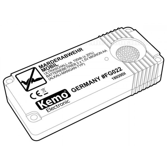 Elektromos ultrahangos nyest és rágcsáló riasztó, KEMO FG022