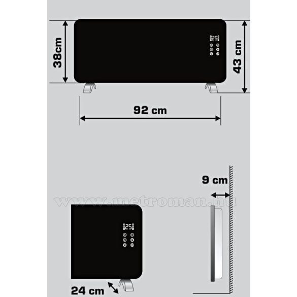 Android iPhone Okos telefonról kapcsolható elektromos fűtőtest FK 430 Smart WIFI