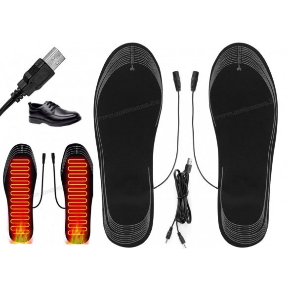 Lábmelegítő, Fűthető talpbetét cipőbe, USB-ről tölthető 35-44-es méret MG845