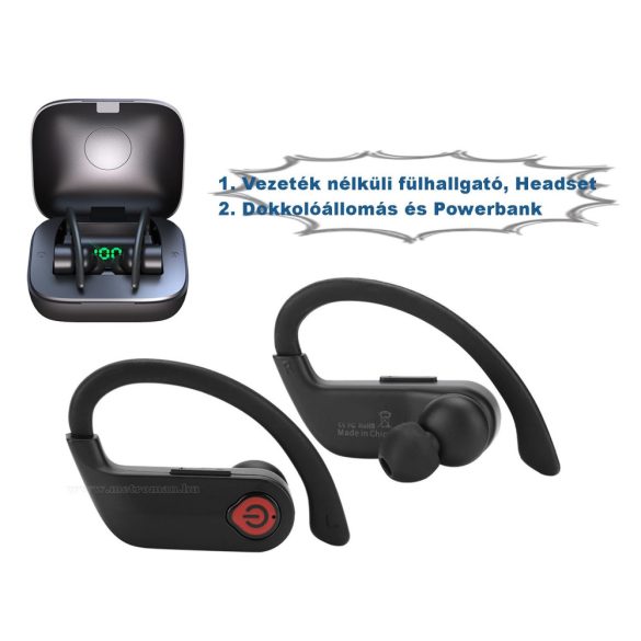 Vezeték nélküli Bluetooth fülhallgató és Powerbank MHBQ-PRO-BT
