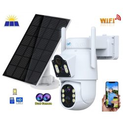   Vezeték nélküli Napelemes Wifi kamera, Android iPhone Wifi kültéri megfigyelő kamera MIP792-4MP DUAL-CAM iCSee