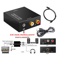   Toslink-2RCA Digitális-analóg audió jel átalakító 3.5 Jack fülhallgató kimenettel MK319USB