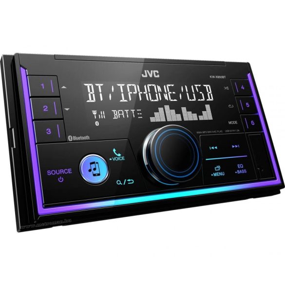 Bluetooth USB/AUX autórádió 2 DIN JVC KW-X850BT