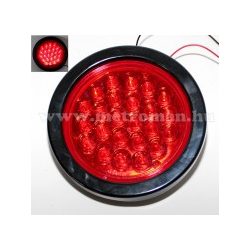 Autós, kör alakú, 24 Voltos LED lámpa, piros, LA-564R