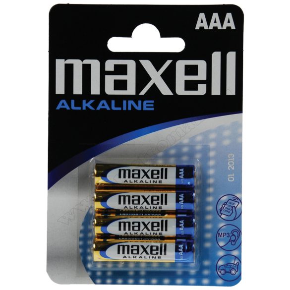 MAXELL alkáli, AAA mini ceruza elem, 1,5 V-os LR03-4