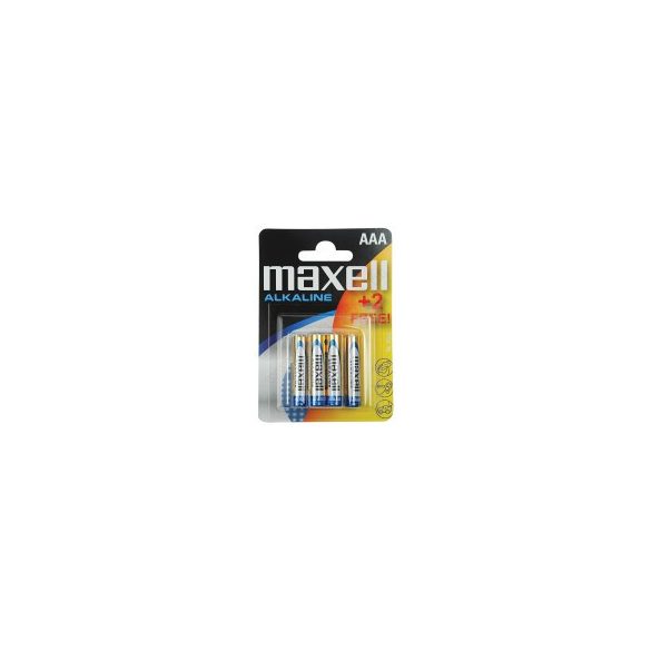 MAXELL alkáli, AAA mini ceruza elem, 1,5 V-os LR03-6
