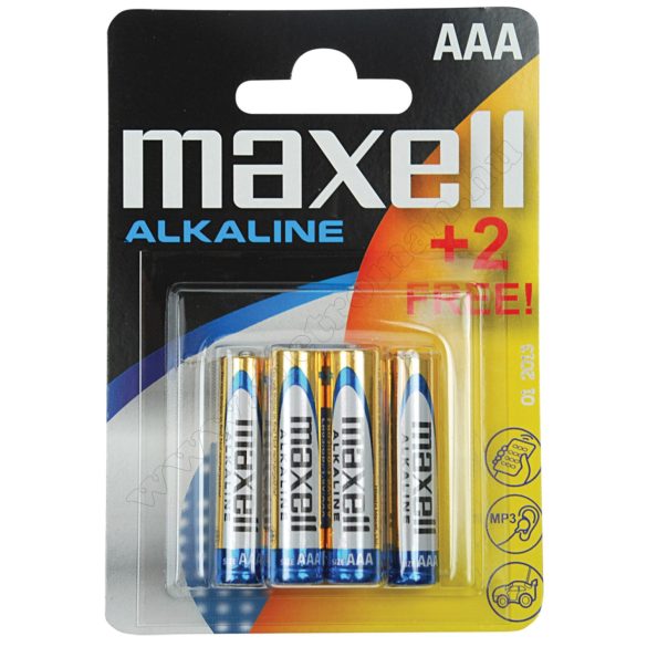 MAXELL alkáli, AAA mini ceruza elem, 1,5 V-os LR03-6