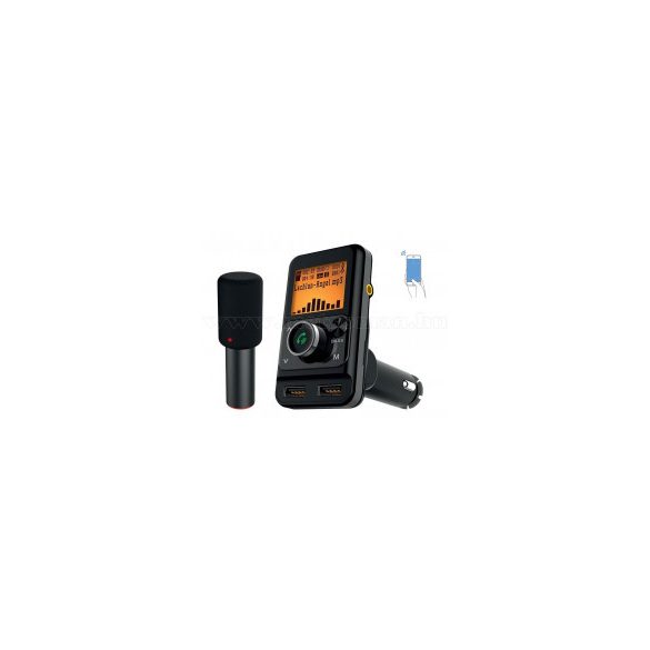 FM transzmitter és Bluetooth kihangosító karaoke mikrofonnal TR225