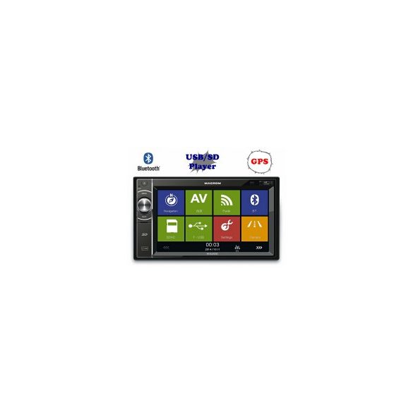 Macrom M-DL5000 USB/SD Bluetooth 2DIN LCD GPS Autó rádió, multimédia fejegység