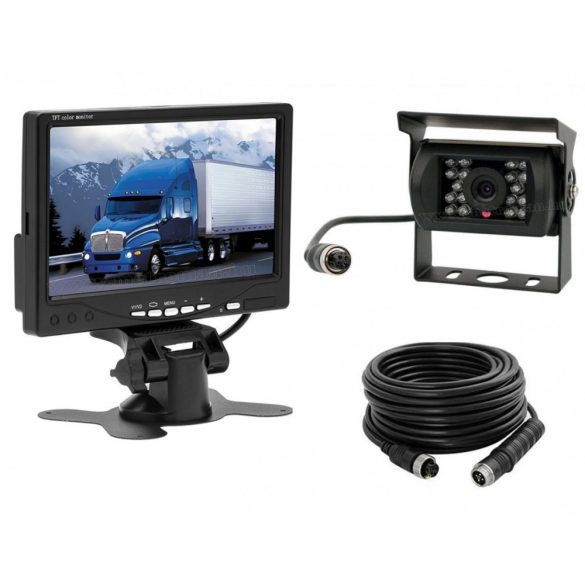 AHD Tolatókamera szett 7"-os LCD monitorral MM05054PIN-AHD 12/24 Volt