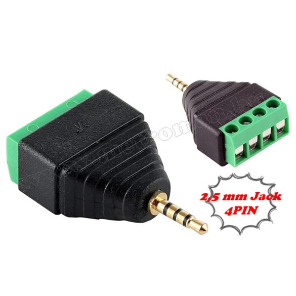 2,5 Jack 4 Pin csatlakozó dugó M0906