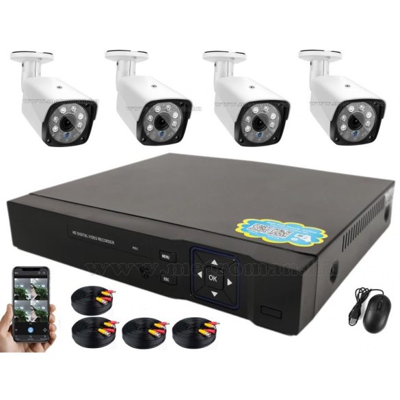 4 kamerás AHD DVR biztonsági megfigyelő kamera rendszer MM1219-FHD