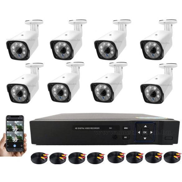 8 kamerás AHD DVR biztonsági megfigyelő kamera rendszer MM1220-FHD