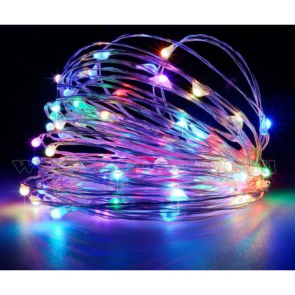 Napelemes Karácsonyi micro LED égősor, Kerti Fényfüzér, Kültéri, MM1393LED Színes