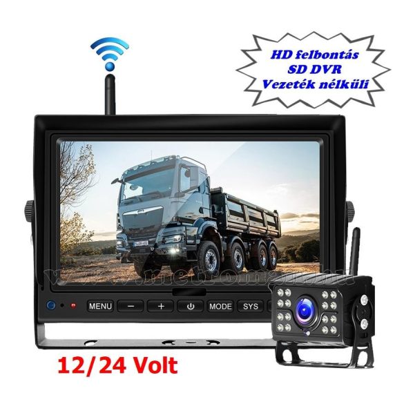 Digitális vezeték nélküli tolatókamera szett 7"-os HD LCD monitorral MM1401-HD 12/24 Volt