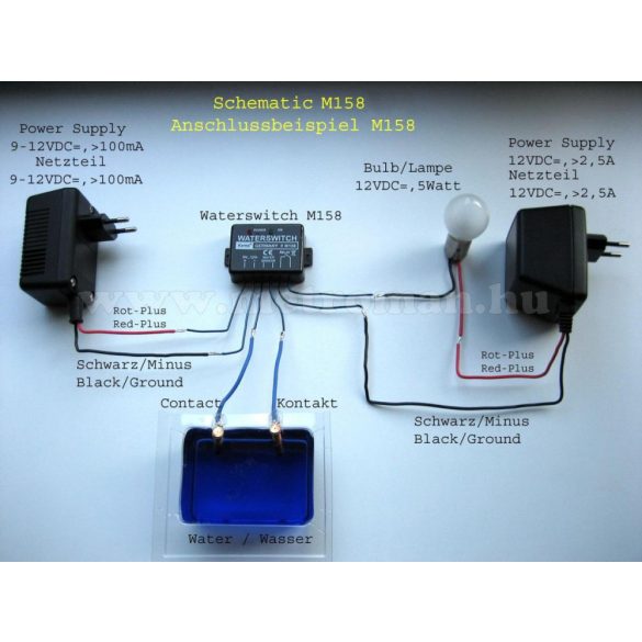 Vízérzékelő kapcsoló elektronika Kemo M158