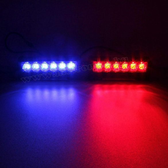 Autós kapcsolható színű Kék-Piros vagy Fehér LED villogó, megkülönböztető jelzés M2881