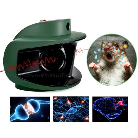 Elektromos ultrahangos és nyomás hullám nyest, patkány, egér riasztó MM4188