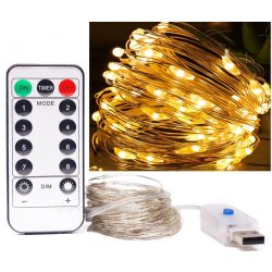   Karácsonyi kültéri LED fényfüzér USB tápcsatlakozású 300 LED 30 méter MM7241USB Meleg Fehér