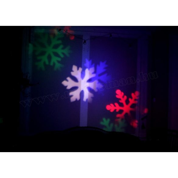 Kültéri színes LED fény projektor, kerti hangulat világítás MA1008 Hópehely