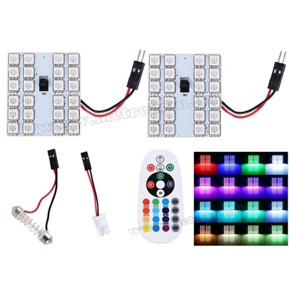 Autós RGB színváltós LED panel távirányítóval MM-20079 RGB